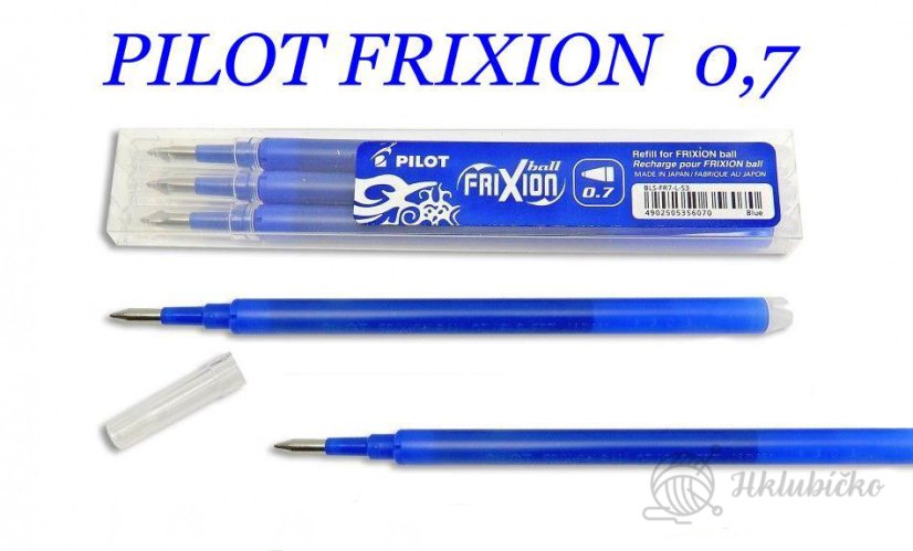 PILOT Frixion 0,7 mm/ 12ks - modrá gumovací originál náplně PILOT Frixion 0,7 mm/ 12ks - modrá gumovací originál náplně
