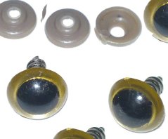 Bezpečnostní oči ⌀14 mm zlaté- 20ks