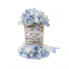 Příze Puffy color 5865 modro bílá