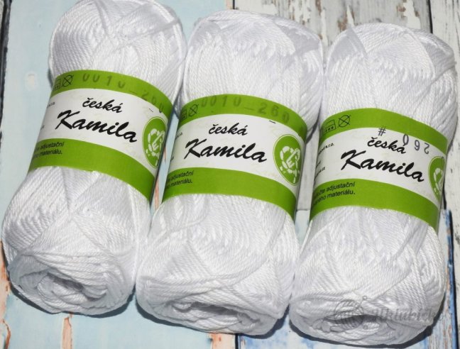 Příze česká kamila bílá