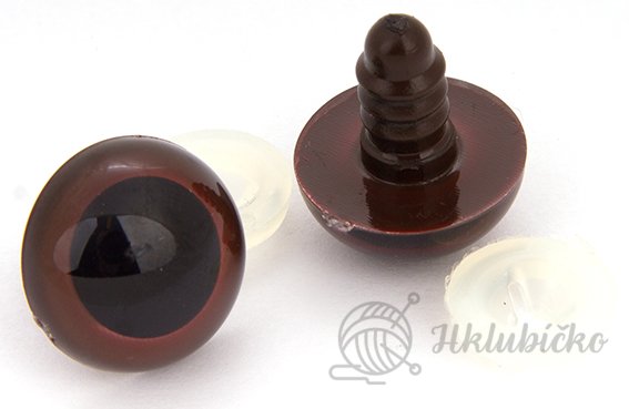 Bezpečnostní oči 15 mm-hnědé