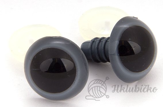 Bezpečnostní oči 15 mm- šedá hnědé Bezpečnostní oči 15 mm- šedá hnědé