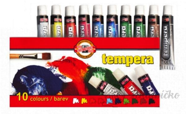 Školní temperové  barvy 10  barev   Koh i noor