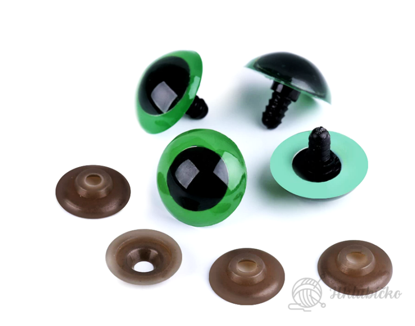 Oči velké s pojistkou O26 mm zelená B