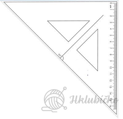 Pravítko trojúhelník s ryskou 16cm