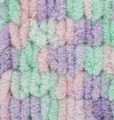 Příze Puffy color 5938 – pastel barvy zeleno fialovo růžová