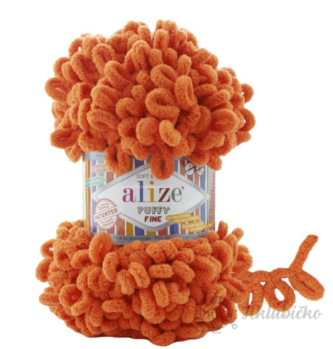 Příze Alize Puffy fine 06 tmavě oranžová