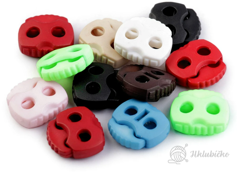 Brzdičky s dvěmi dírkami 20x20 mm modrá