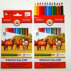 Pastelky 12 trojhranné Triocolor Koh i noor vhodné pro 1třídy