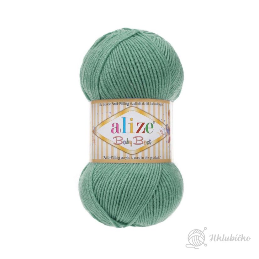 příze Baby best 463 šedozelená mint