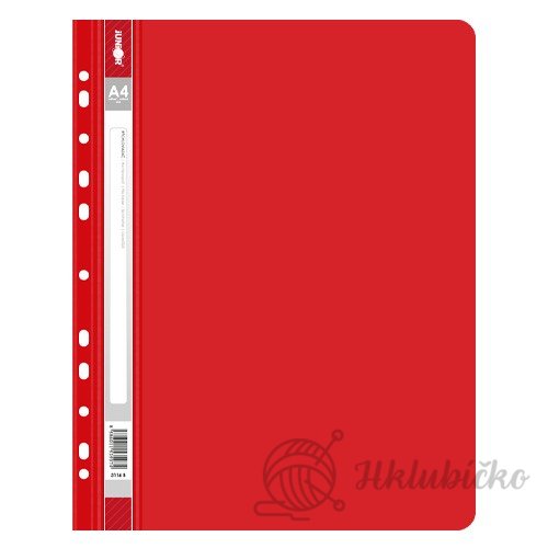 Červený rychlovazač A4 s europerforací