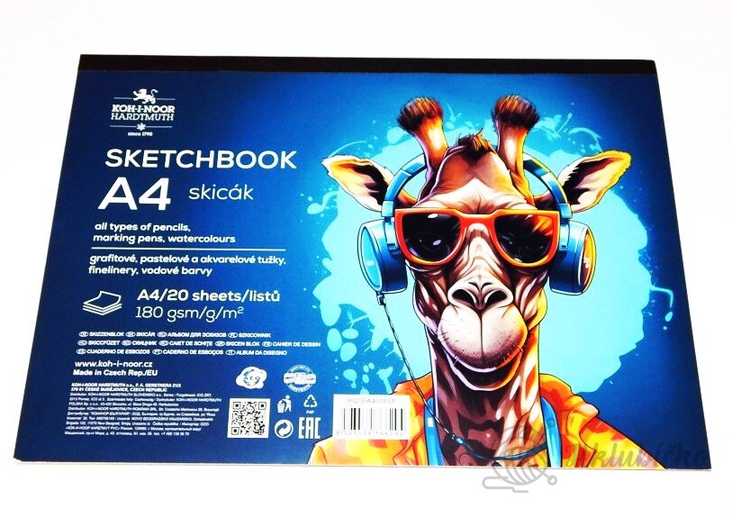 Skicák A4 lepený, 20 listů Koh i noor