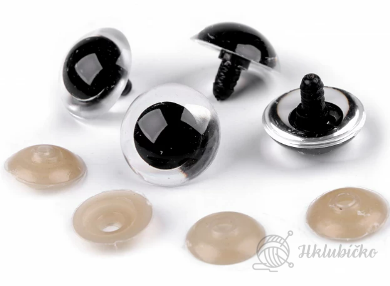 Oči velké s pojistkou O30 mm průhledné